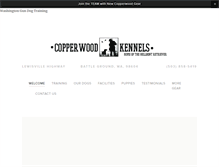 Tablet Screenshot of copperwoodkennels.com